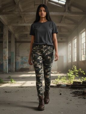 Harmony & Havoc 3 Camo Distressed Skinny High Waist Jeans NWT New